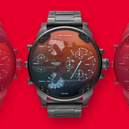 Diesel DZ7315 Mr. Daddy 2.0 Chronograph Men's Watch – Grey Dial & Grey Stainless Steel Strap