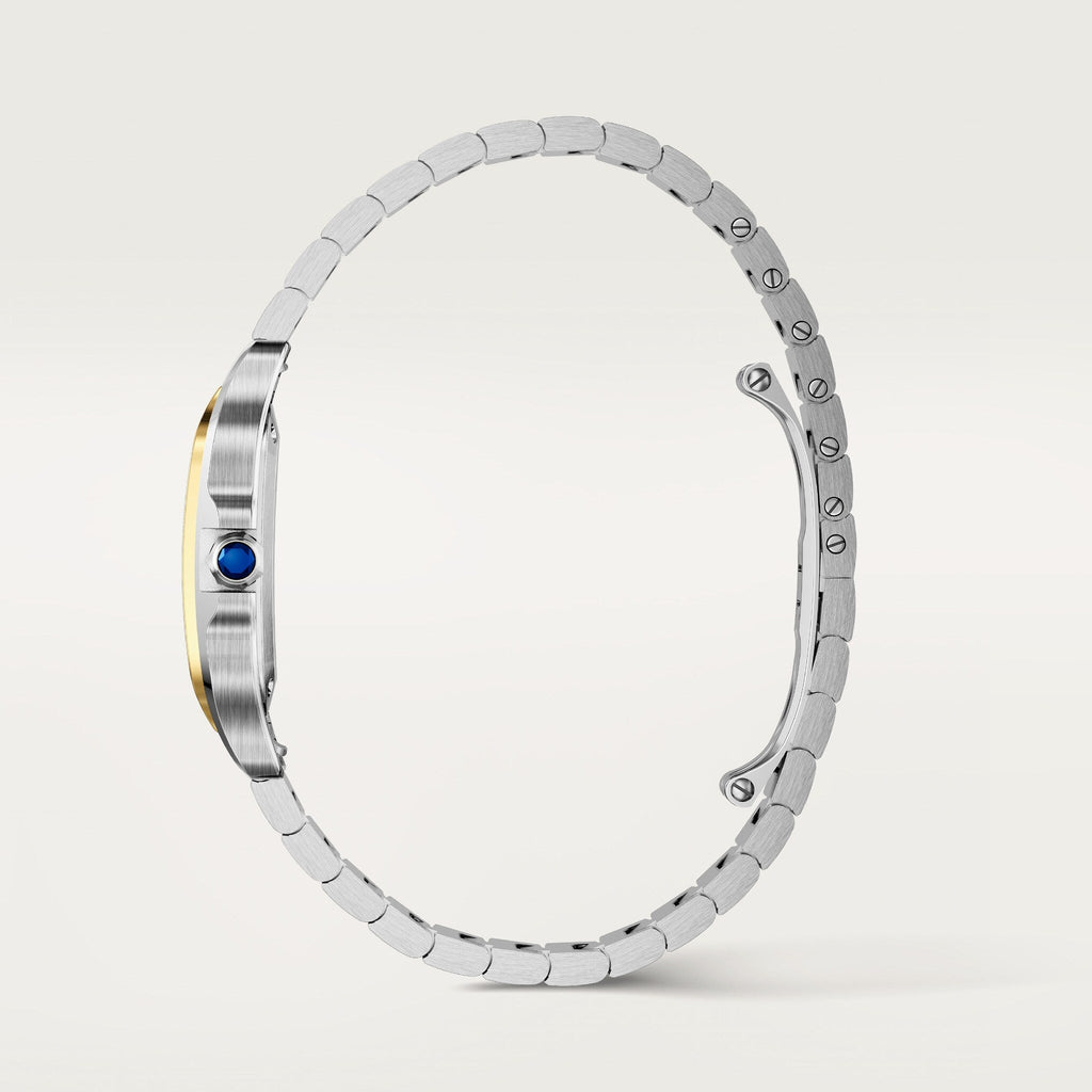 Santos De Cartier Watch | 27mm, Two-Tone Steel & 18K Yellow Gold, Steel, Silver Dial