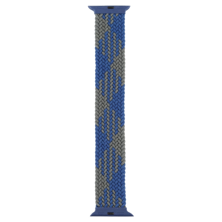 Plastic Buckle Mixed Color Nylon Braided Single Loop Watch Band For Apple Watch Series 9&8&7 41mm / SE 3&SE 2&6&SE&5&4 40mm / 3&2&1 38mm, Size:L(Checkered Blue Green)