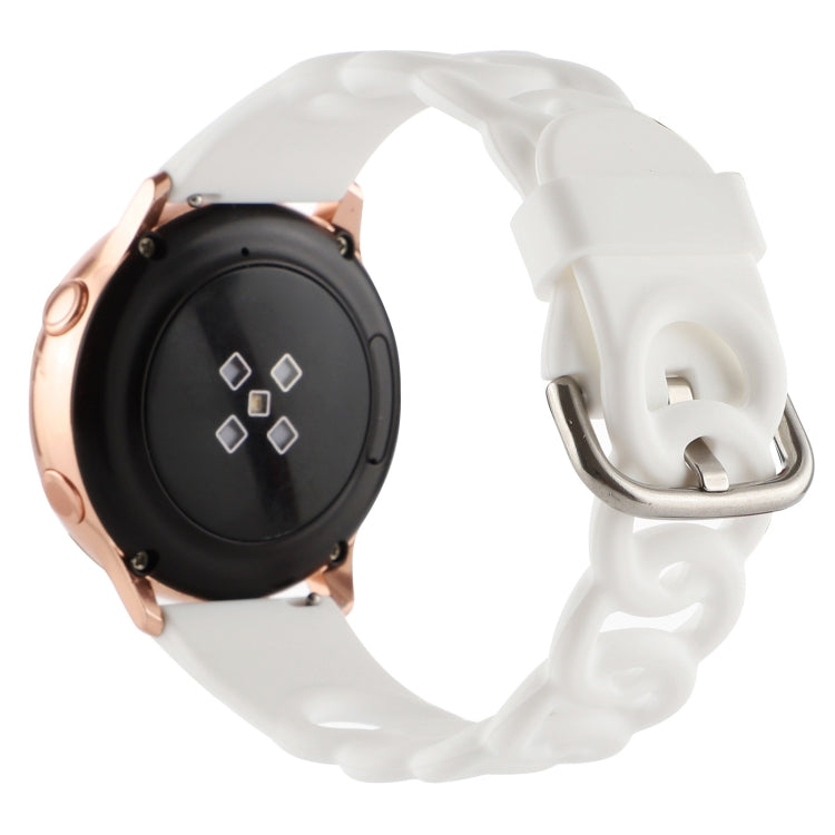20mm Donut Hollow Silicone Watch Band(White)