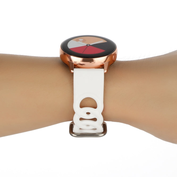 20mm Donut Hollow Silicone Watch Band(White)