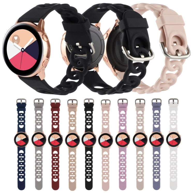 20mm Donut Hollow Silicone Watch Band(White)