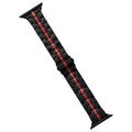 For Apple Watch Series 7 45mm Stainless Steel Watch Band(Black Red)