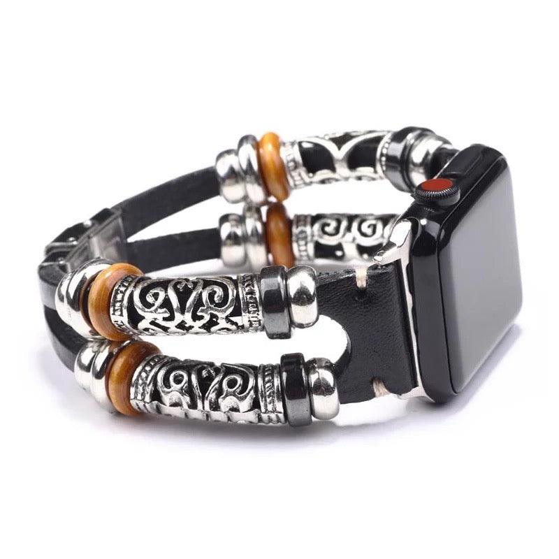 Boho-Leather Steel Bracelet Band For Apple Watch Multiple Colors Available