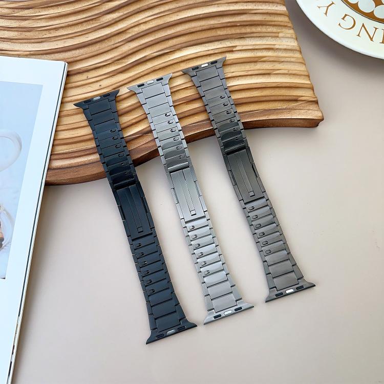 For Apple Watch 46mm / 49mm / 45mm / 44mm Curved Side Detachable Stainless Steel Watch Band(Titanium)