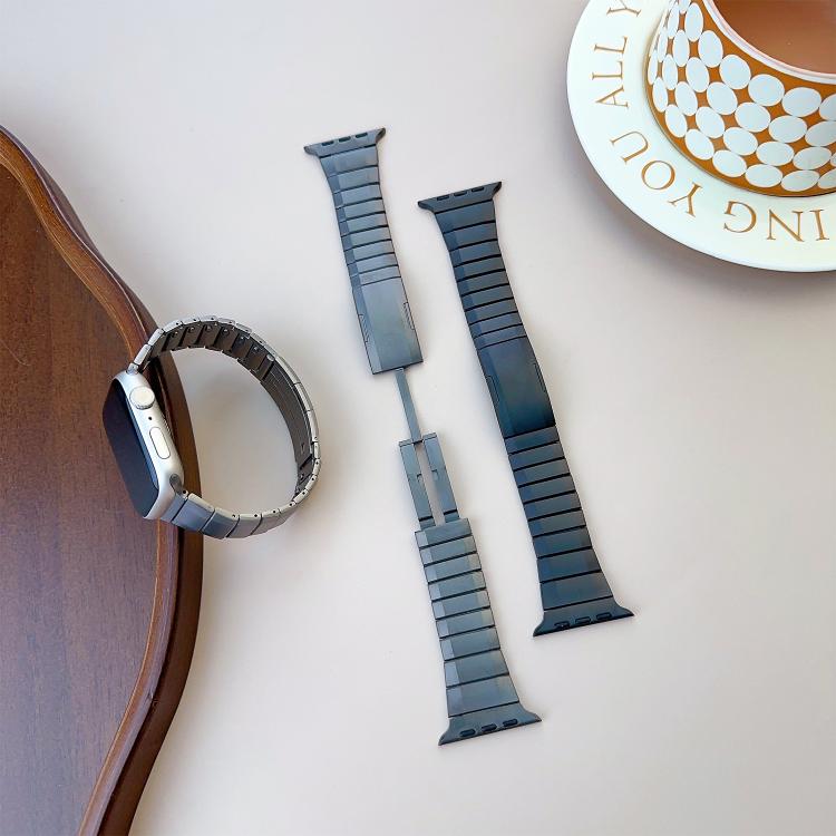 For Apple Watch 46mm / 49mm / 45mm / 44mm Curved Side Detachable Stainless Steel Watch Band(Titanium)