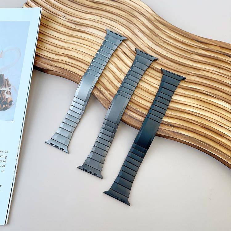 For Apple Watch 46mm / 49mm / 45mm / 44mm Curved Side Detachable Stainless Steel Watch Band(Titanium)