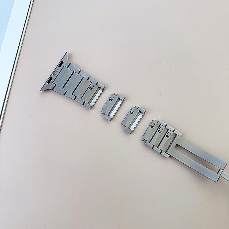 For Apple Watch 46mm / 49mm / 45mm / 44mm Curved Side Detachable Stainless Steel Watch Band(Titanium)