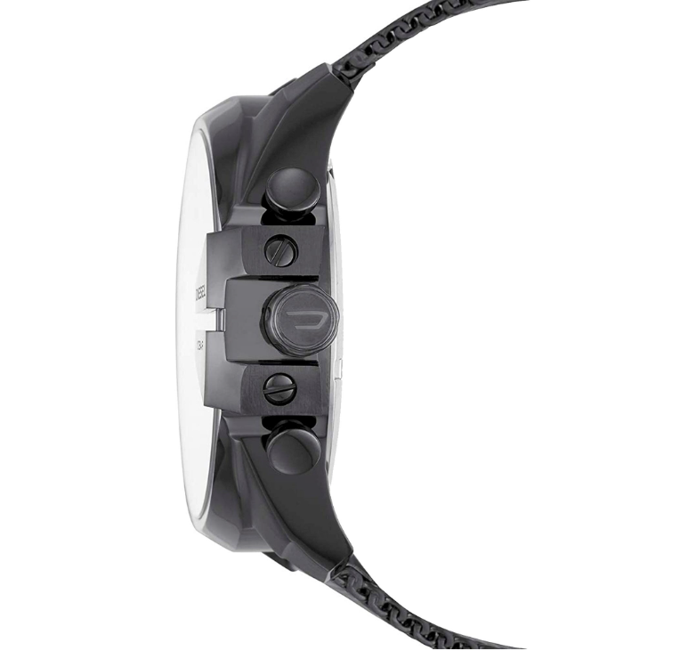 Diesel DZ4527 Mega Chief Chronograph Men's Watch – Black Dial & Black Mesh Strap