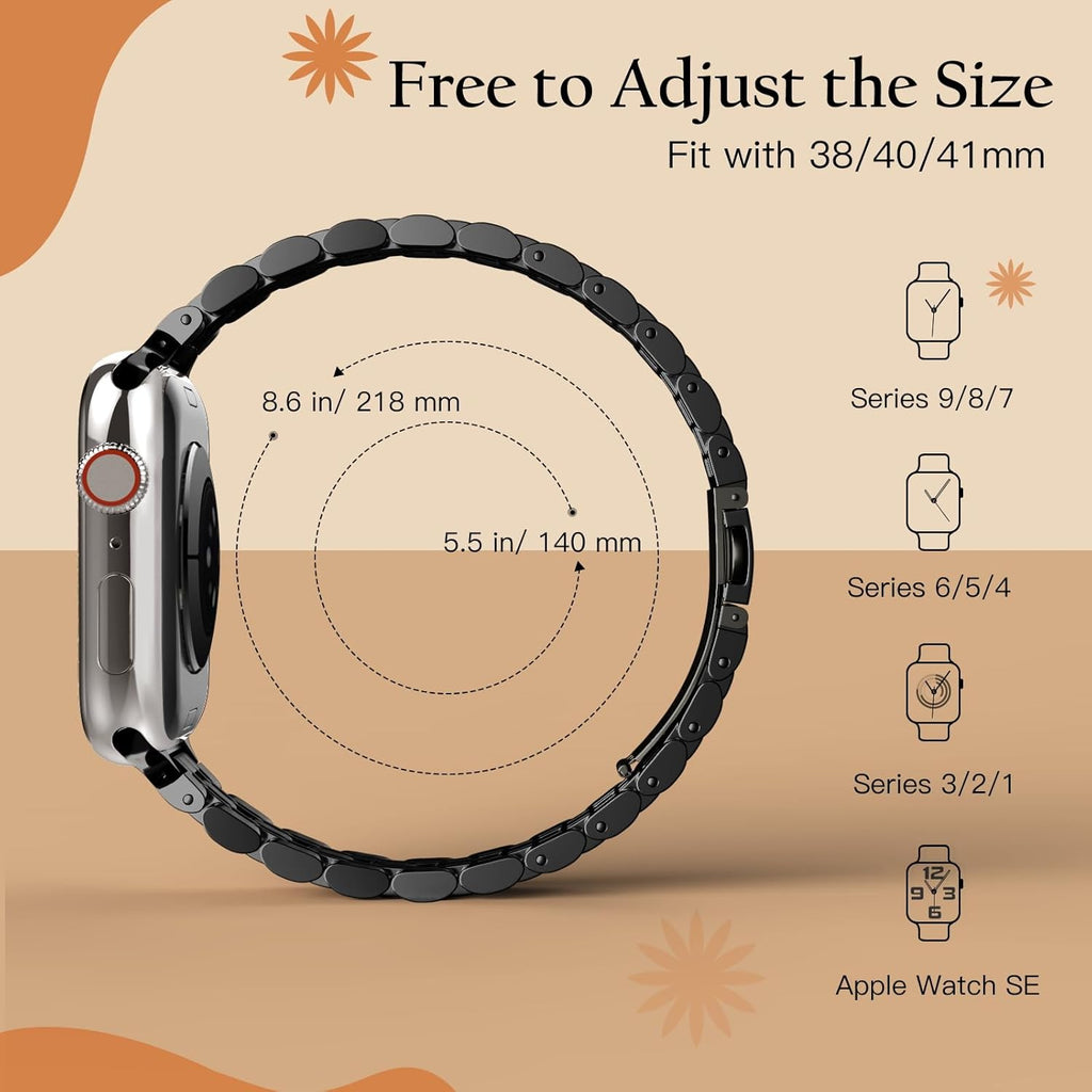 Slim Prestige Stainless Steel Link Band For Apple Watch Multiple Colors Available