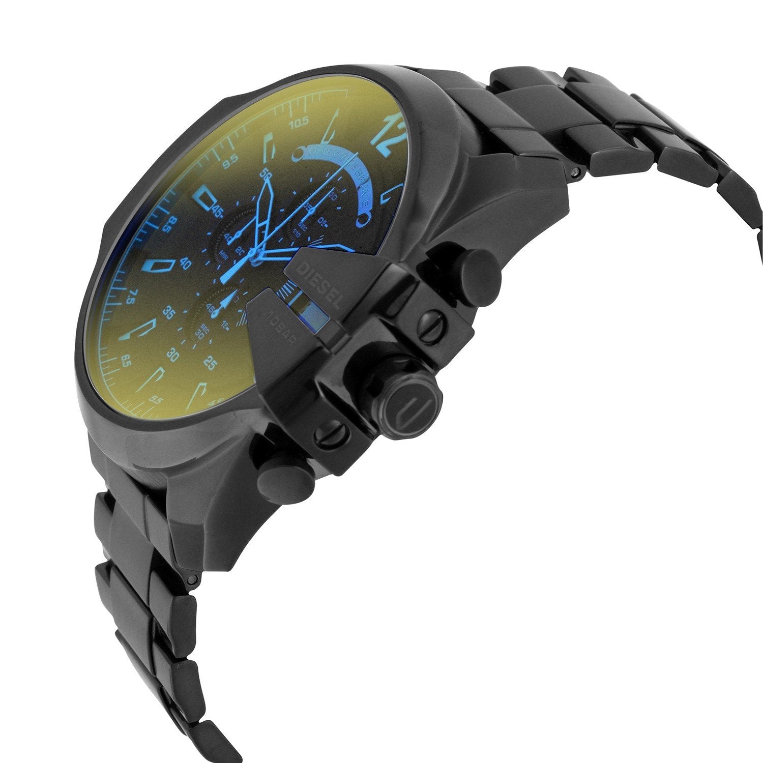 Diesel DZ4318 Mega Chief Chronograph Men's Watch – Black Dial & Black Steel Strap