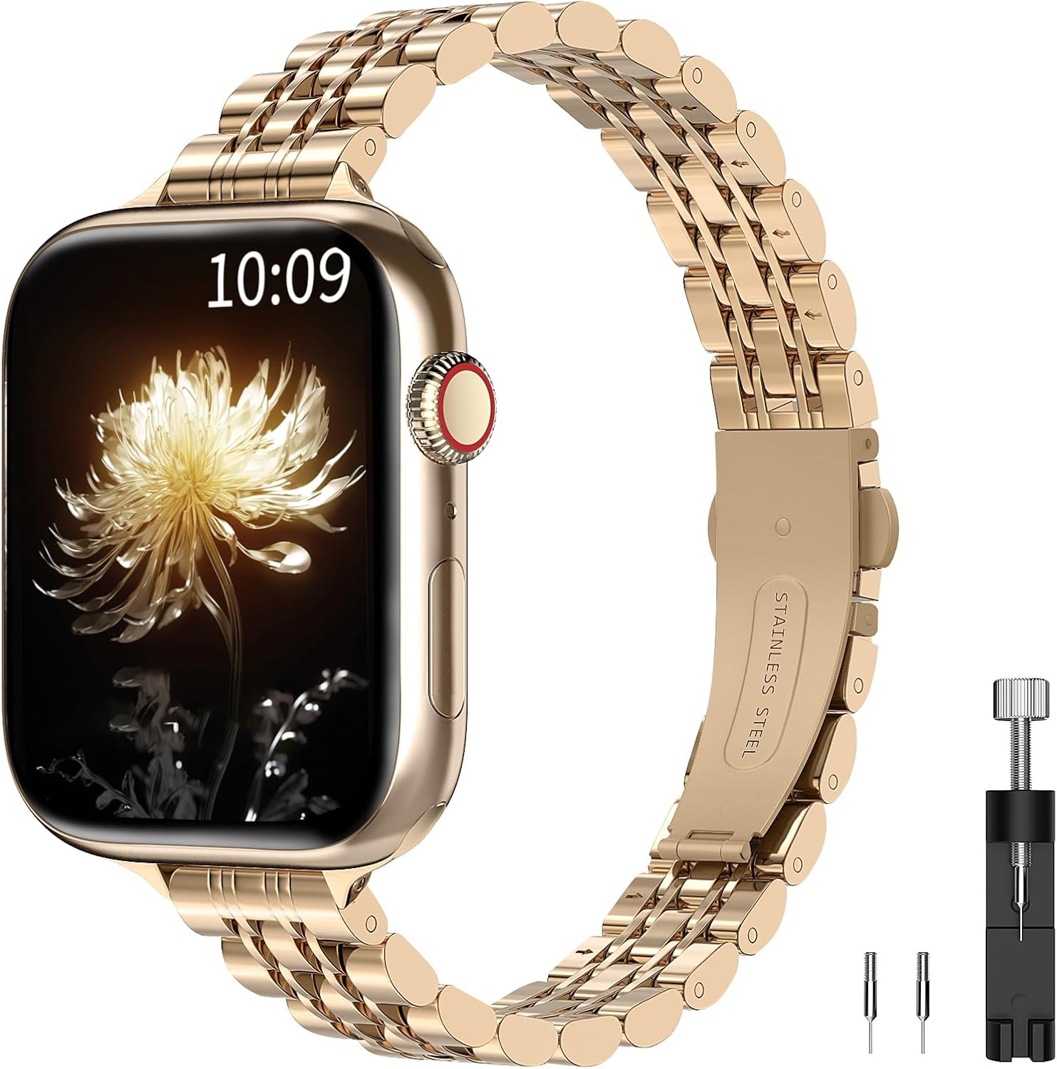 Slim Prestige Stainless Steel Link Band For Apple Watch Multiple Colors Available