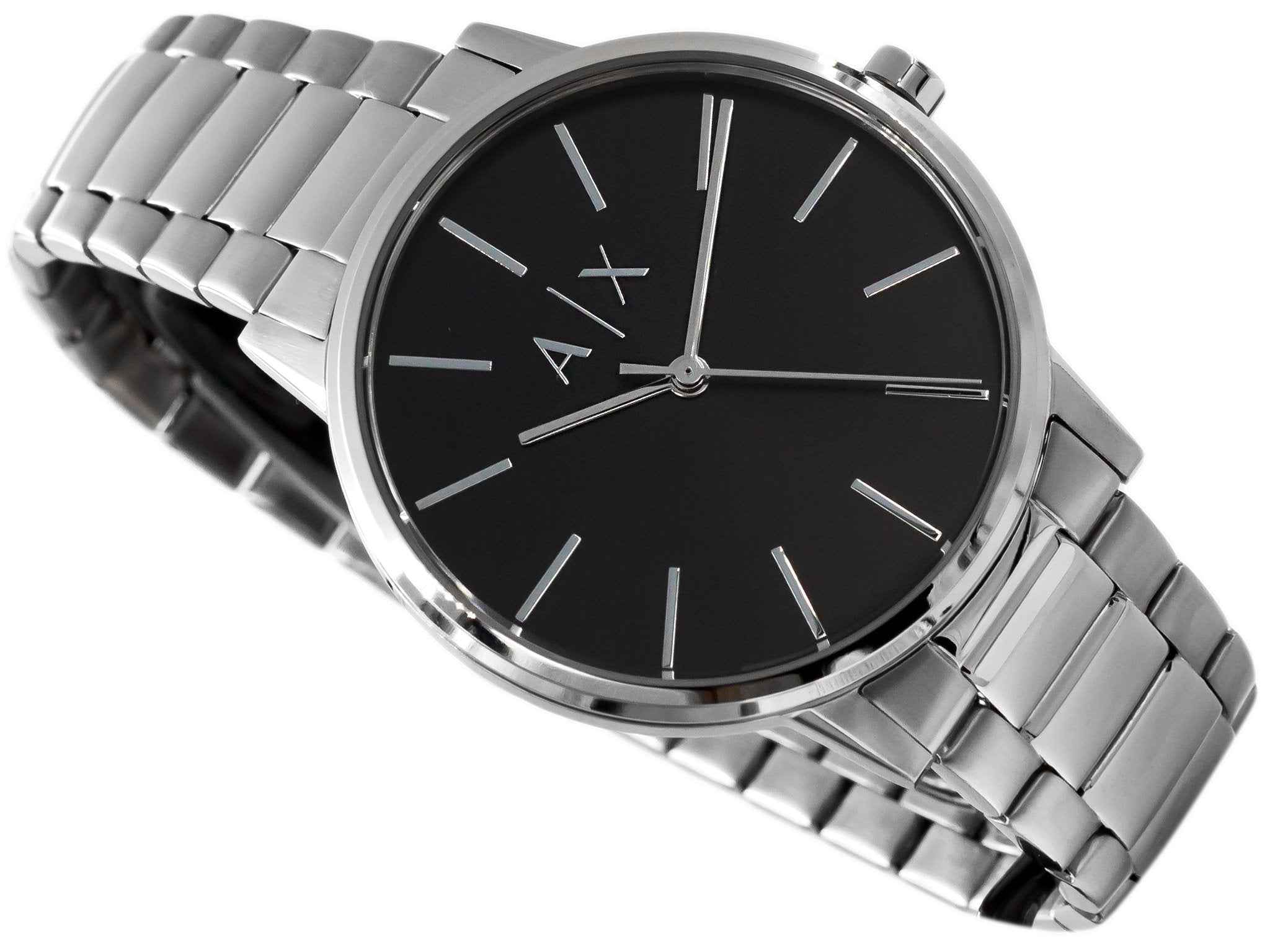 Armani Exchange Cayde AX2700 Men's Analog Watch – Black Dial with Silver Stainless Steel Bracelet